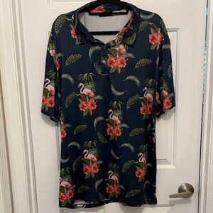 Floral Print Men's Polo Shirt